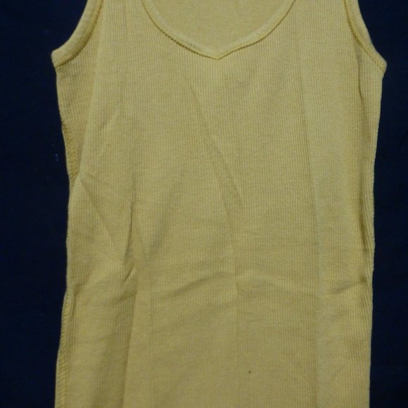 G:21, size small, long mustard yellow ribbed tank top, 100% cotton, GUC - Picture 6 of 12